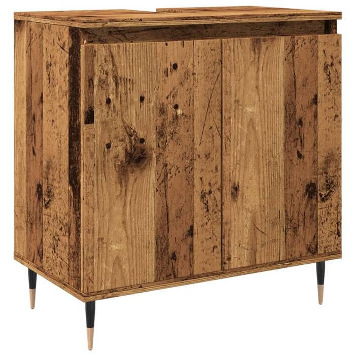VidaXL Armoire de salle de bain vieux bois 58x33x60 cm bois ingénierie, armoire, armoire de rangement de salle de bain, 857214