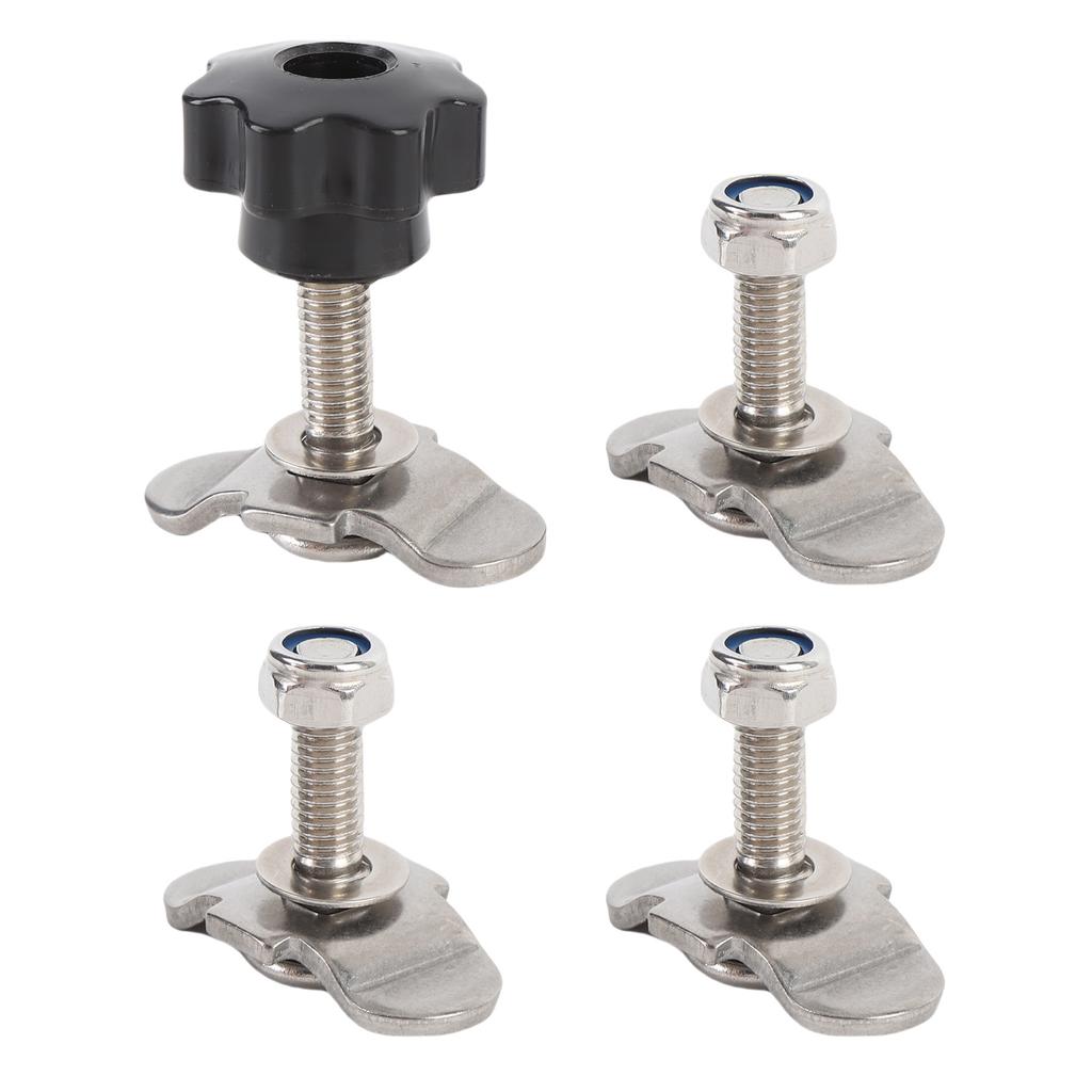 L Track Tie Down Fittings M8x35mm Stainless Steel Double Lug Threaded Stud Nut Kit for Truck Bed Trailer Cargo Control
