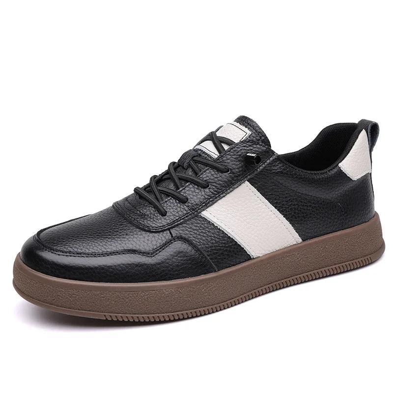 

Fashion Classic Men Casual Leather Thick Bottom Shoes High Quality Flat Designer Lace-Up Shoe Fashion Comfy Outdoor Antiskid Oxford Shoe 44