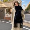 Luxury Cashmere Solid Colors Women Pocket Scarf Winter Shawl and Wrap Bandana Pashmina Tassel Female Foulard Thick Blanket