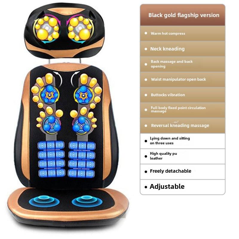 Muti_function Full Body Deep Tissue Cervical Vertebra Massage Pad with Heat and Kneading Foldable Massage Pad for Home and Car