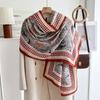 Oversized Korean Linen Shawl Dual-purpose Silk Scarf Travel Photo Sun Protection Beach Towel Extended Scarf Women's Versatile
