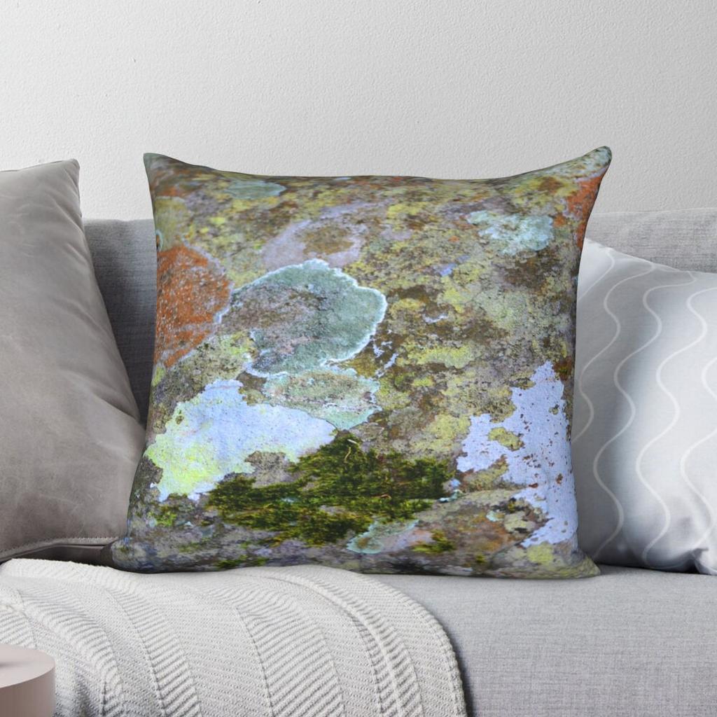 Moss Orange And Blue Lichen Pillowcase Polyester Linen Velvet Creative Zip Decor Pillow Case Car Cushion Case