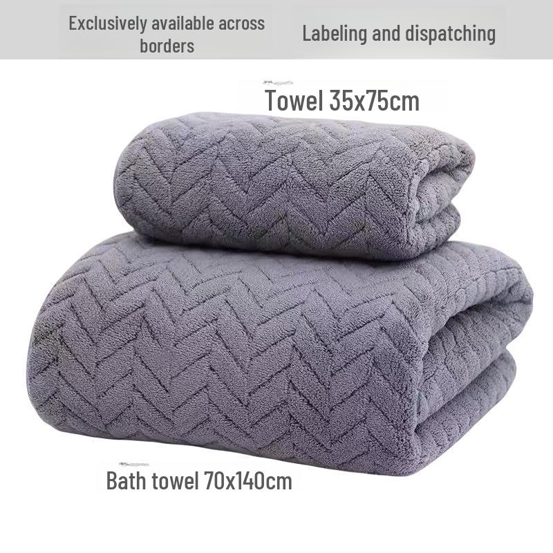 Coral Fleece Absorbent Bath and Face Towel Set for New Home Bathroom