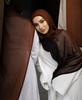 Hand-Painted Gradient Wide-Edge Rayon Scarf and Shawl