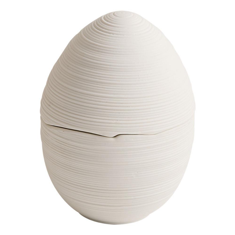 Ciotola da Dessert in Ceramica a Forma di Uovo Resistente al Calore con Coperchio Ciotola per Cucina Molecolare Ristorante
