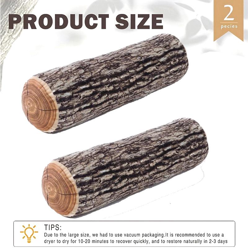 1PC Decorative Round Throw Pillow, 3D Digital Print Comfortable Kids Funny Log Pillow Cylinder Floor Cushion for Home