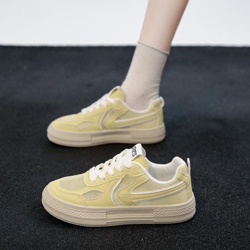 CRLAYDK Womens Platform Mesh Skate Shoes Lace Up Casual Sneakers Summer Ladies Non Slip Sports Walking Flat Tennis