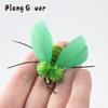 Small Bee Artificial Insects Cat Teasing Stick Change Head Toy Pet Feather Wings Toys
