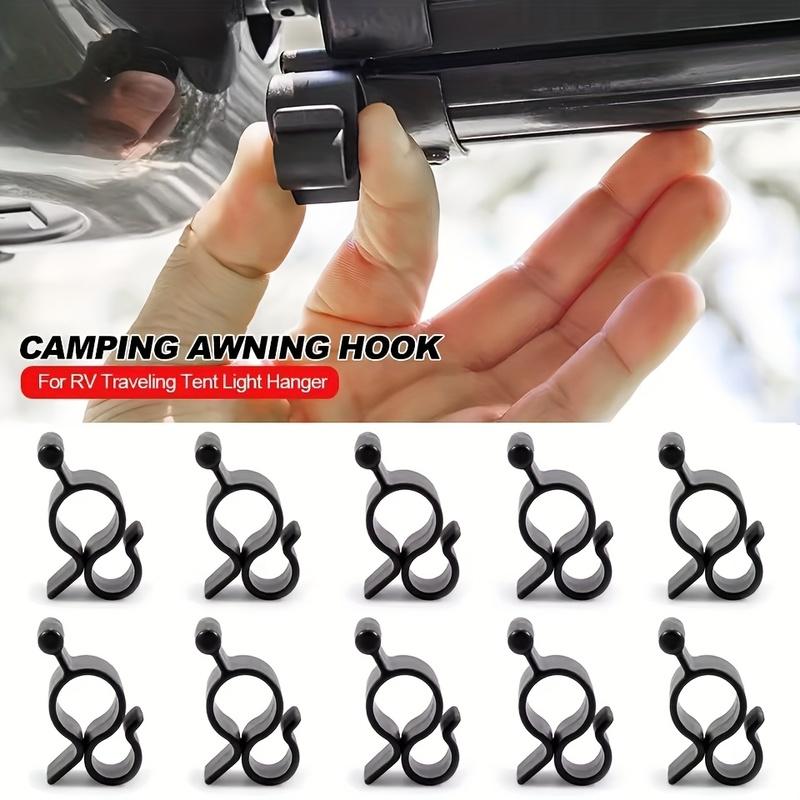 15/35Pcs Camping Awning Hook Clips Multi-Use Caravan Camper String Light Rope Clamp Tent Hooks Traveling Tent Clip Light Hanger
