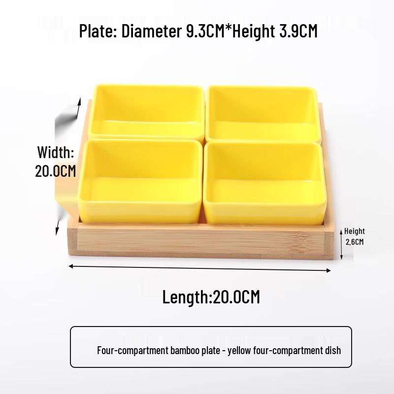 Japanese Style 4-Compartment Snack Plate