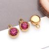 Twelve Color Birthstone Round Titanium Steel Pendant for DIY Jewelry