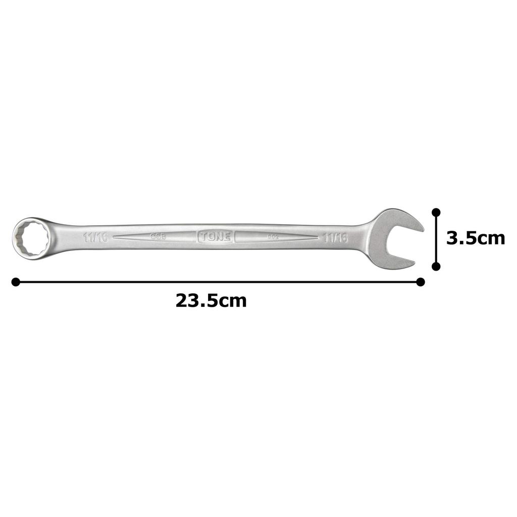 TONE Combination Wrench inch across CSB-22, 11/16 (width flats)