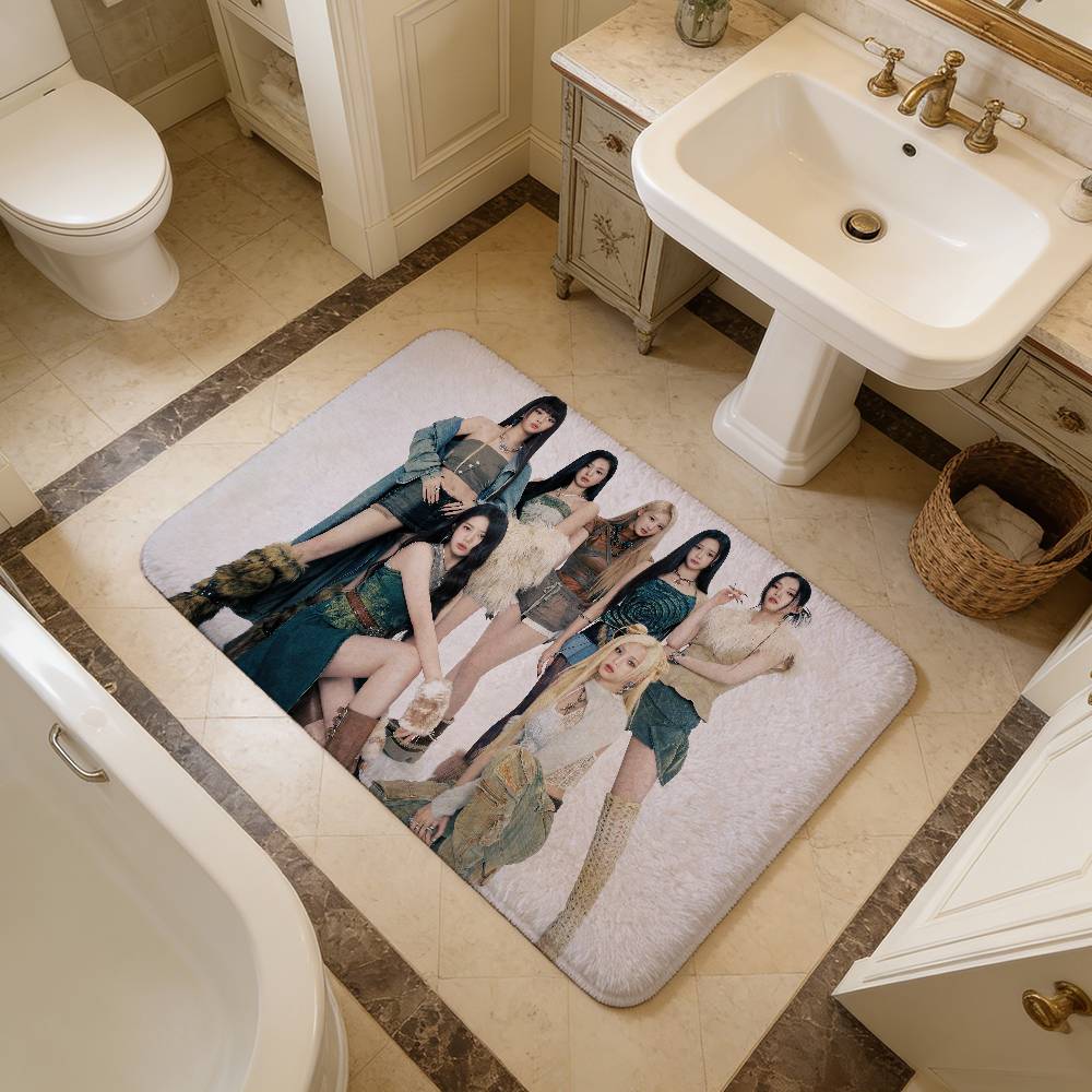 girl Kpop B-Babymonster singer Floor Mat INS Style Soft Bedroom Floor House Laundry Room Mat Anti-skid Household Carpets