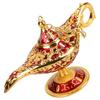 Lampada Leggendaria Intagliata in Metallo Vuota Lampada Magica Genio di Aladino Decorazione Pentola (# 1)