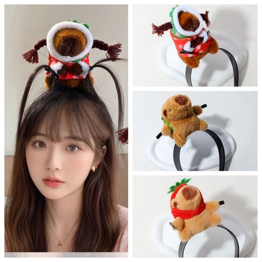 

Plush Capybara Headband Ugly Doll Cartoon Hair Hoop Cute Funny Hair Hoop Cosplay Style A