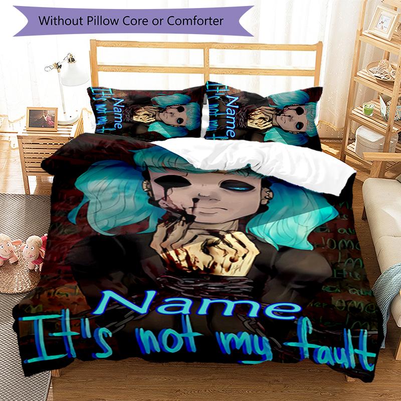 3pcs Custom Name Sally Face Bedding Set Duvet Cover Closure Includes 1 Duvet Cover & 2 Pillowcases for All Seasons Bedroom Decor