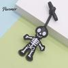 Gothic Skeleton Hanging Ornament Halloween Faux Leather Decoration, Black White Decoration Ornament, Double-sided Decor Pendant Dark Style