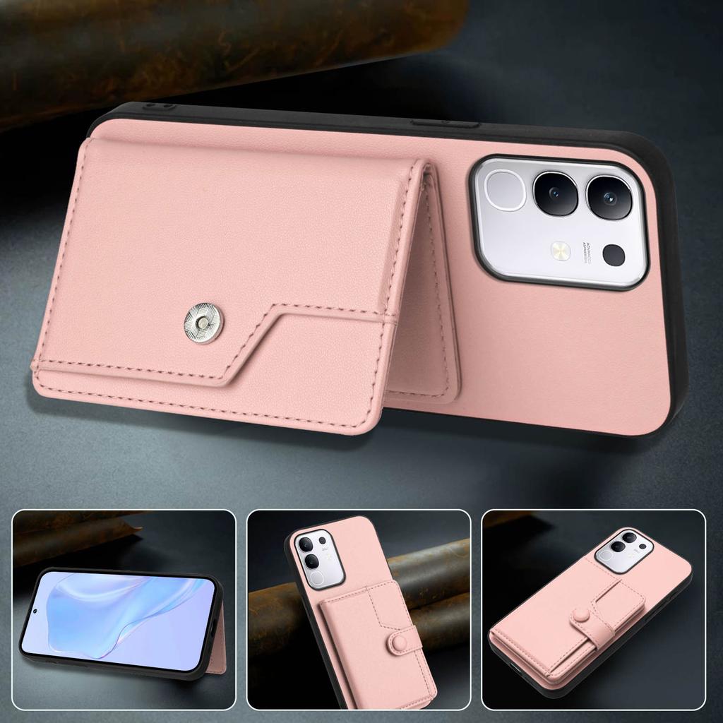 For vivo T4x 5G/vivo Y300t 5G/vivo iQOO Z10x 5G/vivo Y29 4G Case RFID Blocking Card Holder Kickstand TPU + PU Leather Phone Back Cover