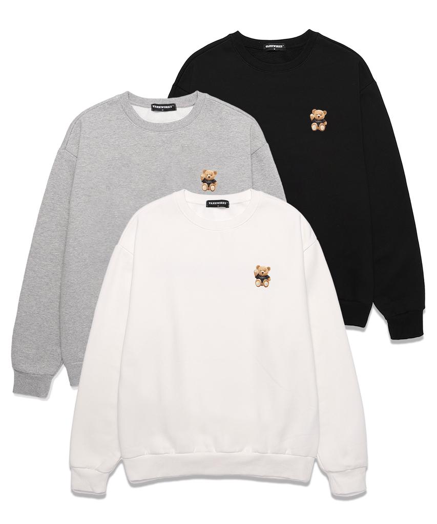 VANNWORKS Mini Sitting Bear Oversized Sweatshirt (Vndts109) White (B Type)