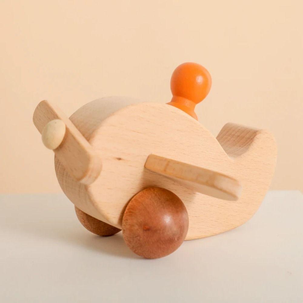 Brain Game Simulation Airplane Model Wooden Aircraft Montessori Toys  Kid Toy