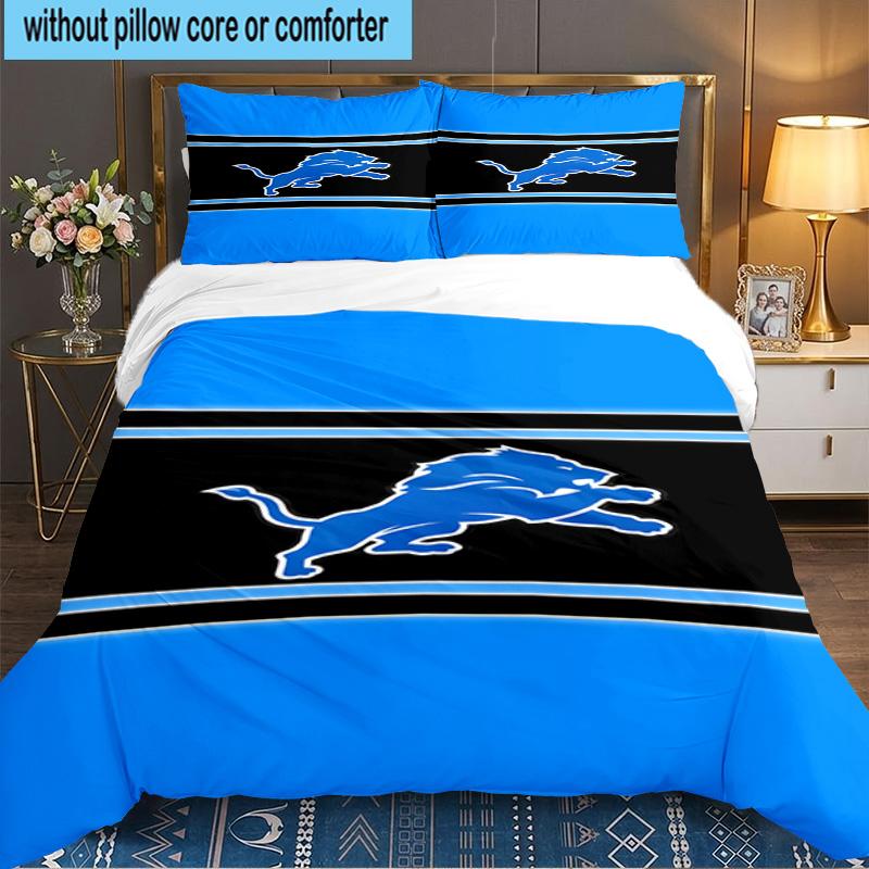 Lions Team 3pcs Bedding Set,Including 1pc Duvet Cover And 2pcs Pillowcases Perfect Gift for Christmas,Ideal for Bedroom, Dormitory