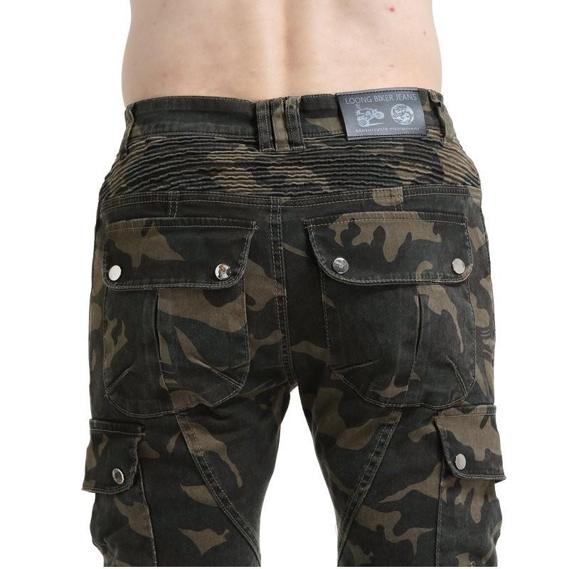 Kevlar Motorcycle Riding Pants Men Women Camo High-Stretch Protective Biker Trousers
