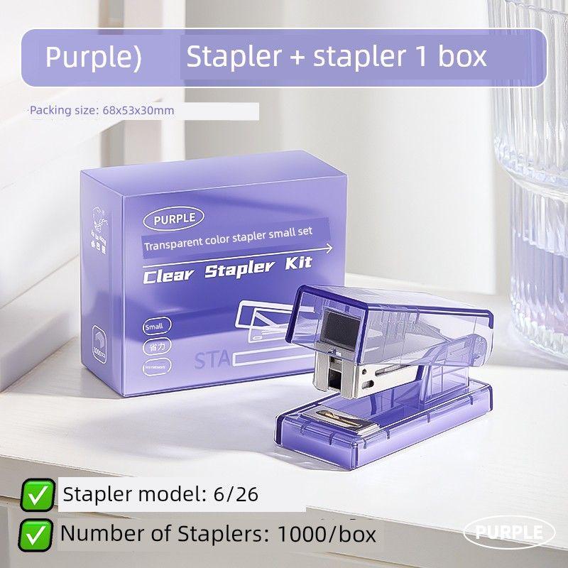 

Grade Three Class Two Transparent Mini Stapler Student Small Small Size Stapler Book Machine Good-looking Office