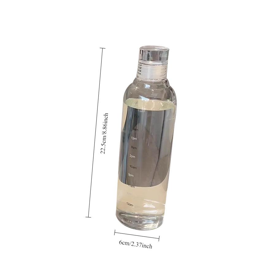 

Большая емкость стеклянная бутылка для воды с маркером времени, крышка для питья воды, прозрачная чашка для молока и сока, подарок на день рождения 401-500ml