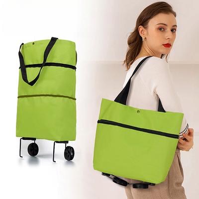 Foldable Shopping Trolley Bag With Wheels Large Reusable Cloth Hand Tote Bolsas Eco Fabric Supermarket Grocery Pull Cart Bag