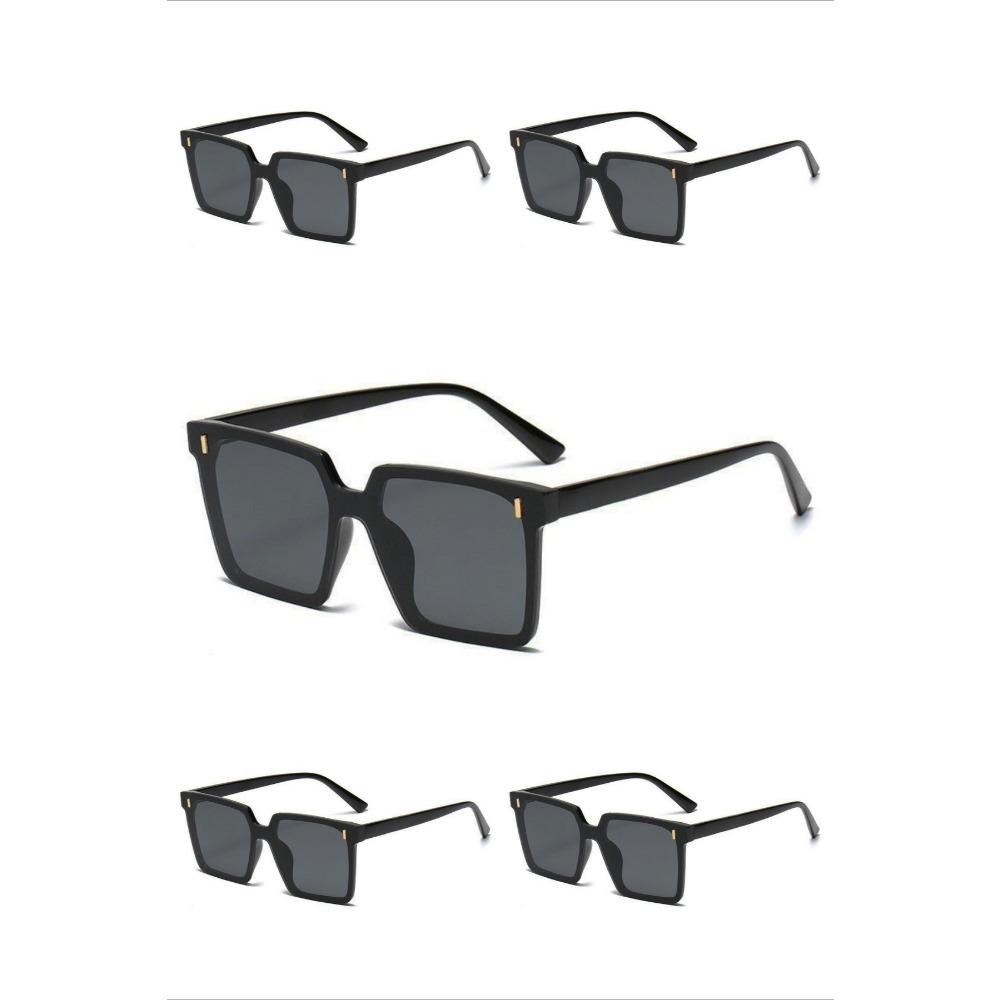 5PCS Women Square One-piece Sunglasses Large Frame Driving Outdoor UV Protection  Eyeglasses for Men
