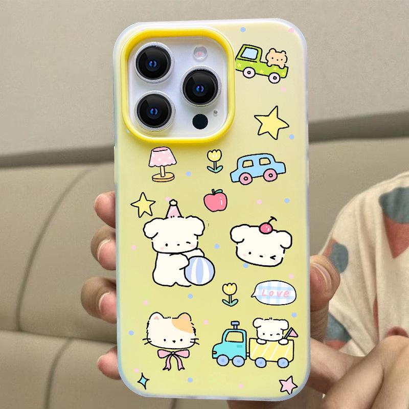 Puppy Paradise Jelly Hard Case for iPhone 16/17, 17 Pro Max - Large Hole Design