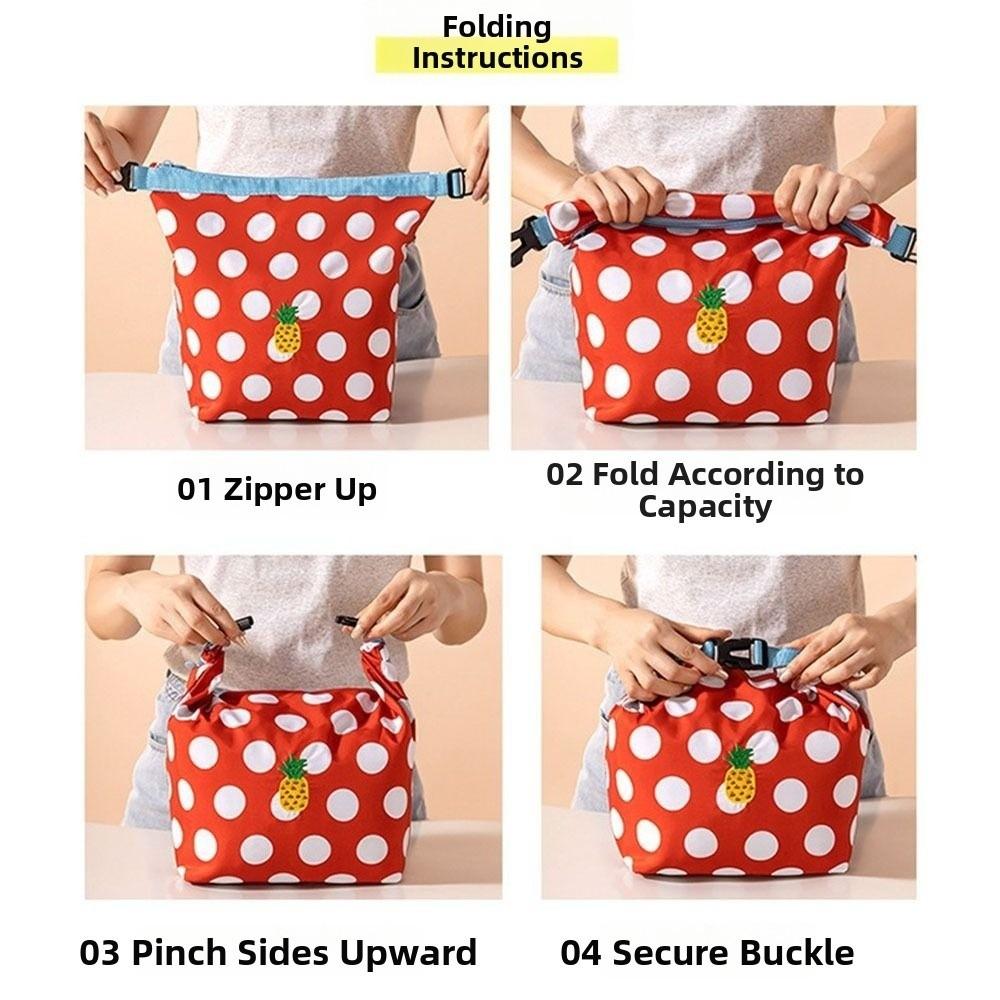 Cartoon Large Capacity Lunch Bag Insulated Hand-Held Insulated Bag Waterproof Foldable Picnic Bag Vegetable Storage