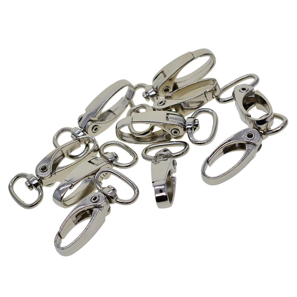 10 Nøkkelbånd Krok Swivel Snap Hummer lås Clips nøkkelring smykker Funn