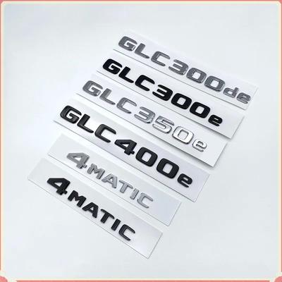 Mcnky6 3D Chrome Black Letters GLC300de GLC300e GLC350e GLC400e 4Matic Emblem for GLC Series X253 Car Trunk Logo Sticker Accessories