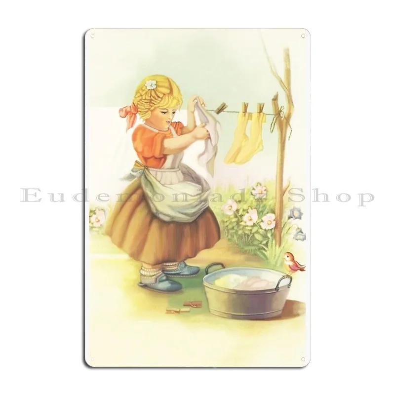 Laundry Day Metal Plaque Poster Bar Cave Designer Rusty Wall Decor Mural Tin Sign Poster