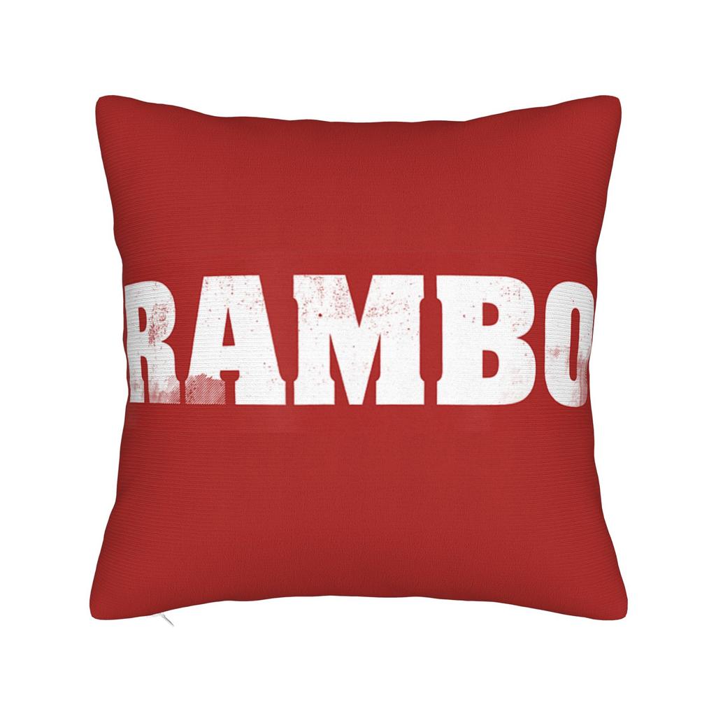 John Rambo Movie Classic Red Text Logo Pillowcases Novelty Pillow Case For Living Room Sofa Comfy Pillow Cover
