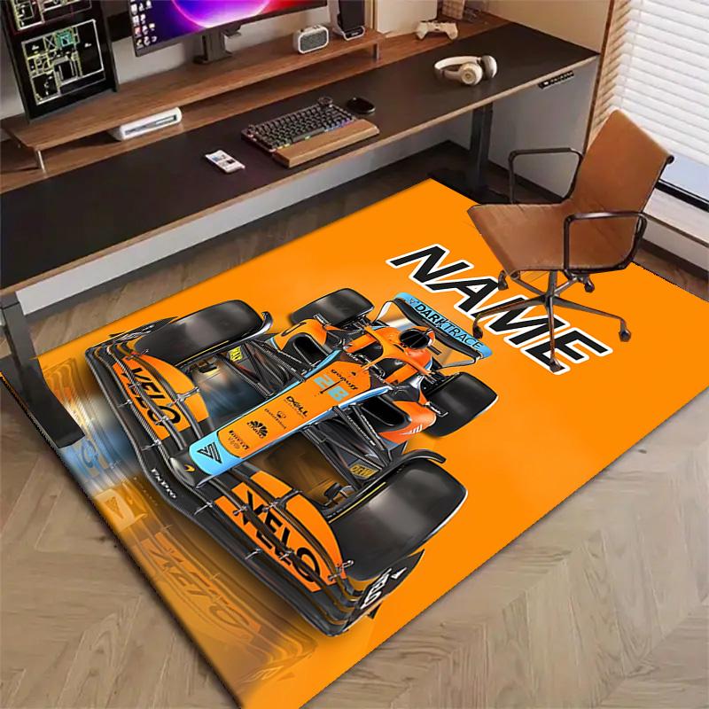 Custom Landos Norris Racing Mat Personalized Name, Polyester Washable Indoor Entryway Rug, Gift for Christmas, Easter, Thanksgiving Day