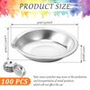 100Pcs Stainless Steel Small Round Paint Bowl Rust Resistant Watercolours Paint Mixing Palette Tray with Mouth for Art Painting
