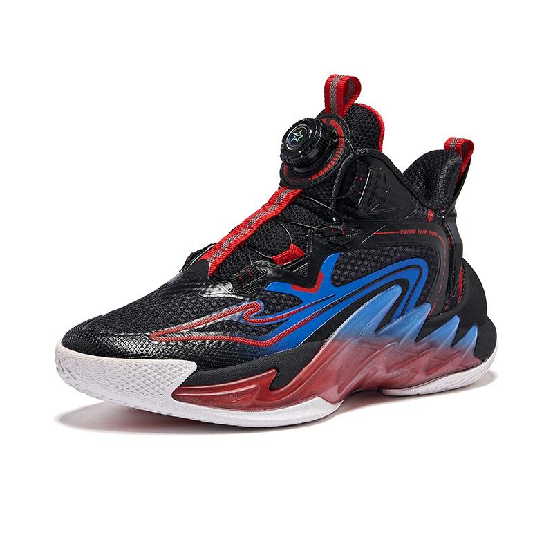 Hongxing Erke Comfortable Versatile Trendy Childrens Basketball Shoes Kids sneakers Black Red 63124404032-004
