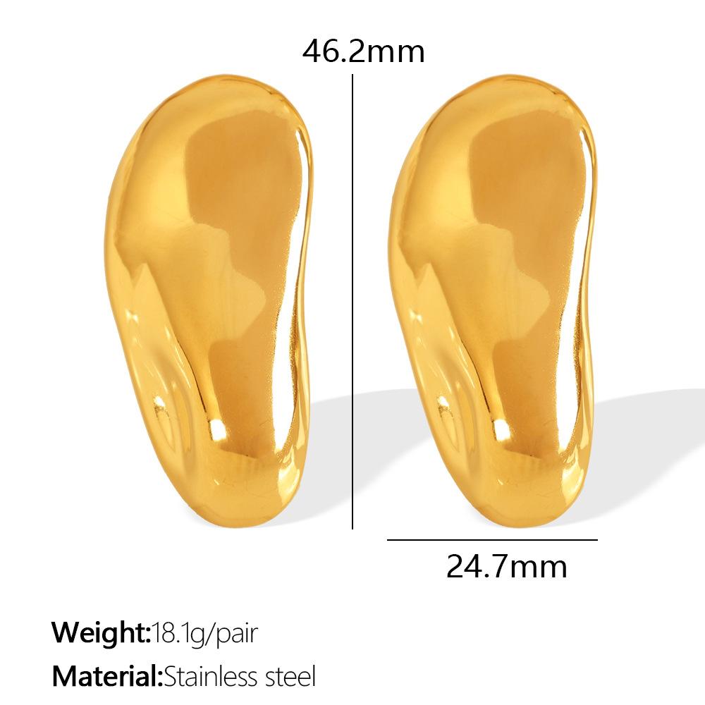 Retro Style Twisted Corrugated Asymmetrical Earrings Design Sense Unique Personality Simple Cold Wind Stud Earrings