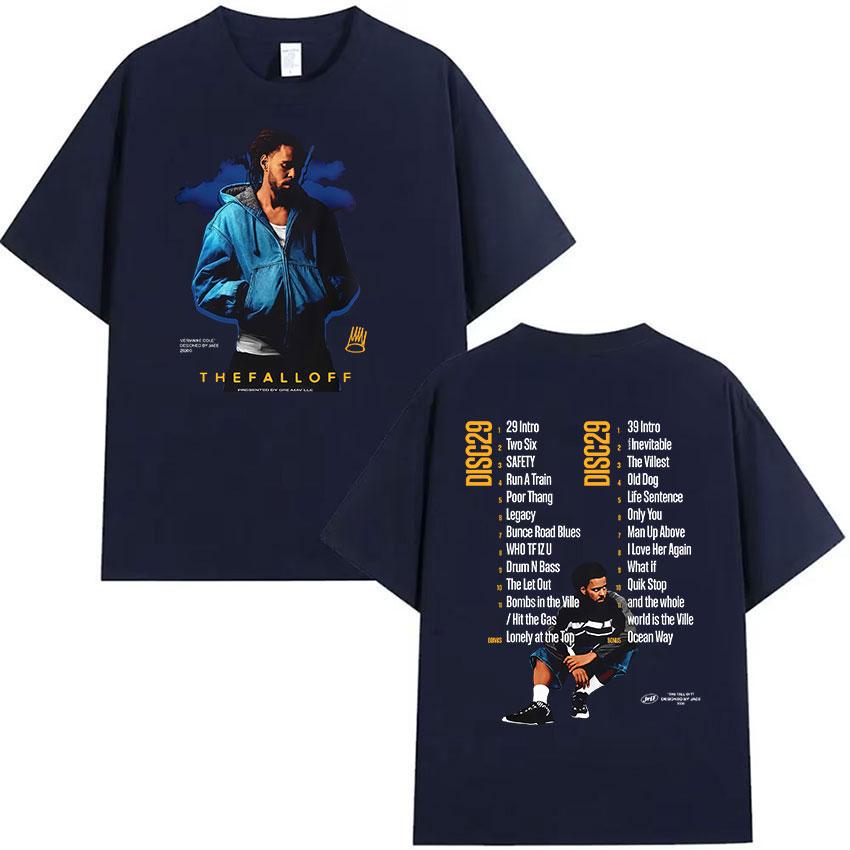 J Cole The Fall Off New Album 2026 Merch T Shirt Unisex's Vintage Oversized Cotton T-shirts Unisex Hip Hop Gothic Clothing T-shirt