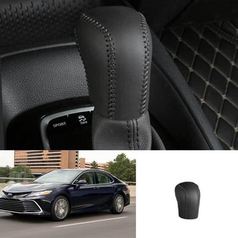 For Toyota Camry 2018-2024 Black Leather Gear Shift Knob Head Cover Trim 1PCS