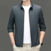 2024 Men's High-End Spring/Autumn Casual Solid Color Lapel Jacket for Middle-Aged Men - Thin Style Dad's Wear