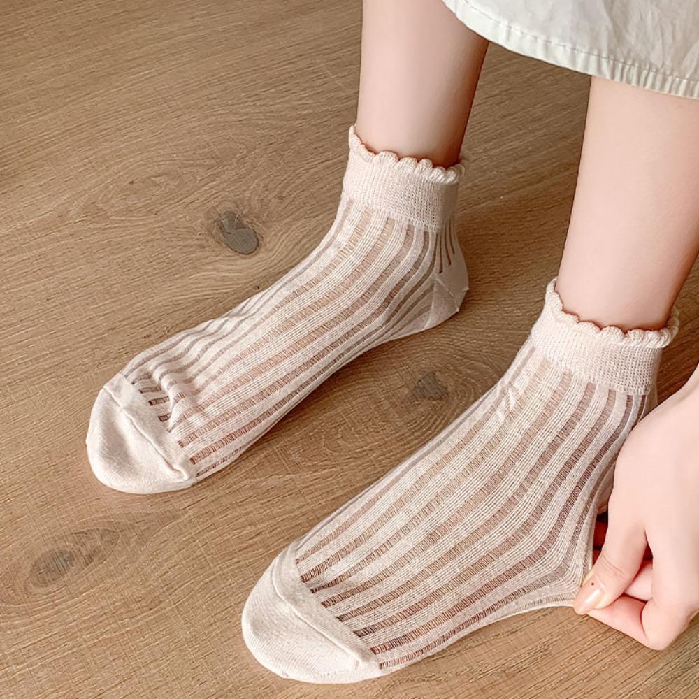 

Милые носки в вертикальную полоску, корейские носки, новые тонкие носки для девочек