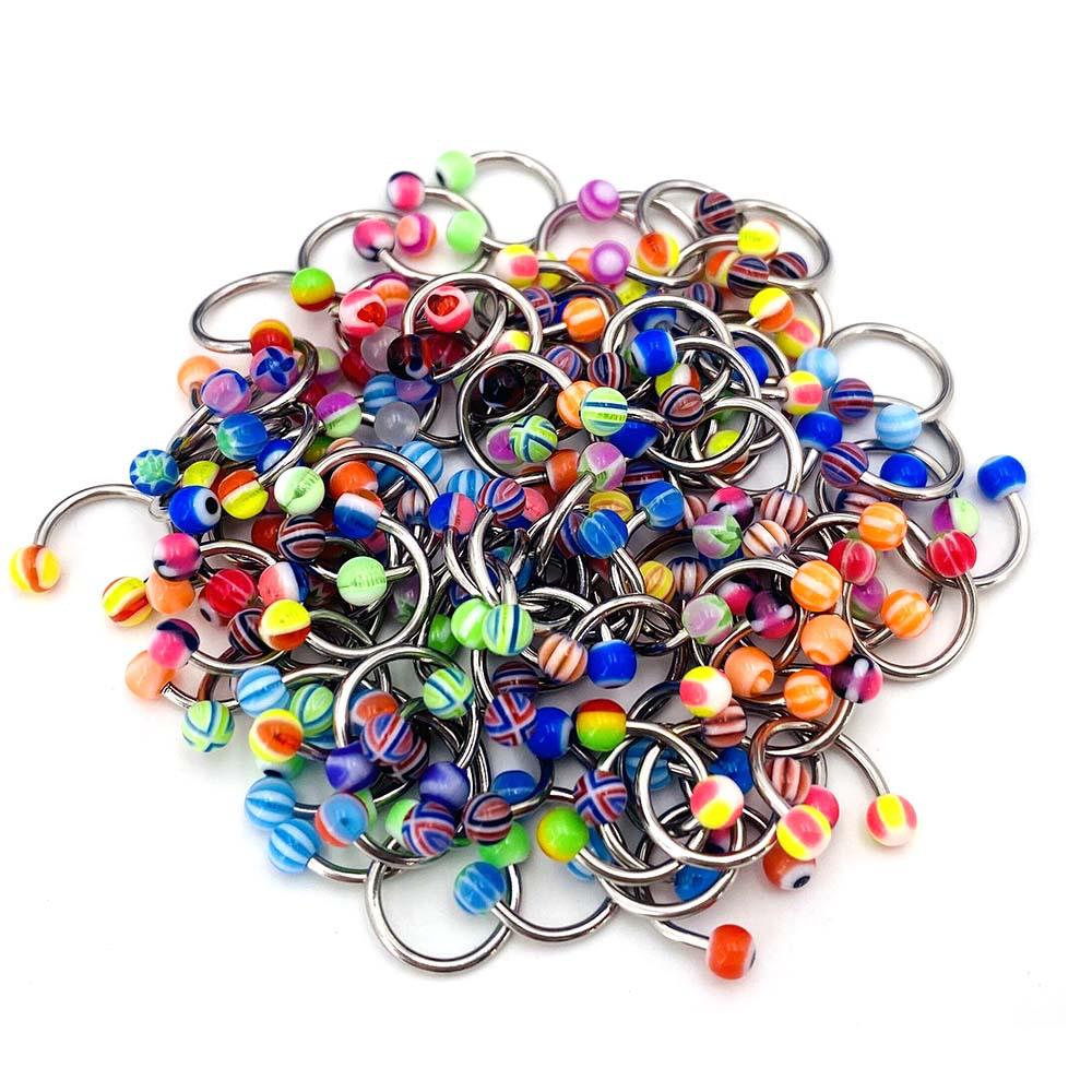 Acrylic Body Piercing Jewelry Set: Tongue, Navel & Nose Piercings