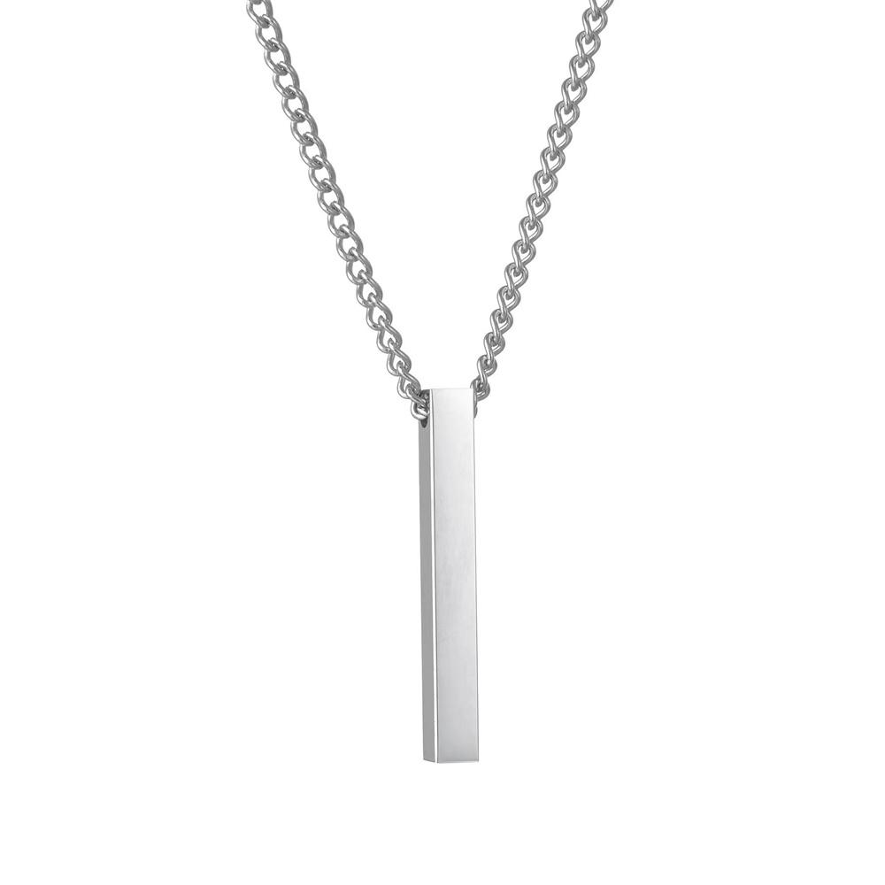 

Простое пустое ожерелье с подвеской в ​​виде бруска желаний, очаровательное ожерелье для мужчин и женщин, водонепроницаемое, висящее вертикальное кубовидное ожерелье, ювелирное изделие, подарок серебряный