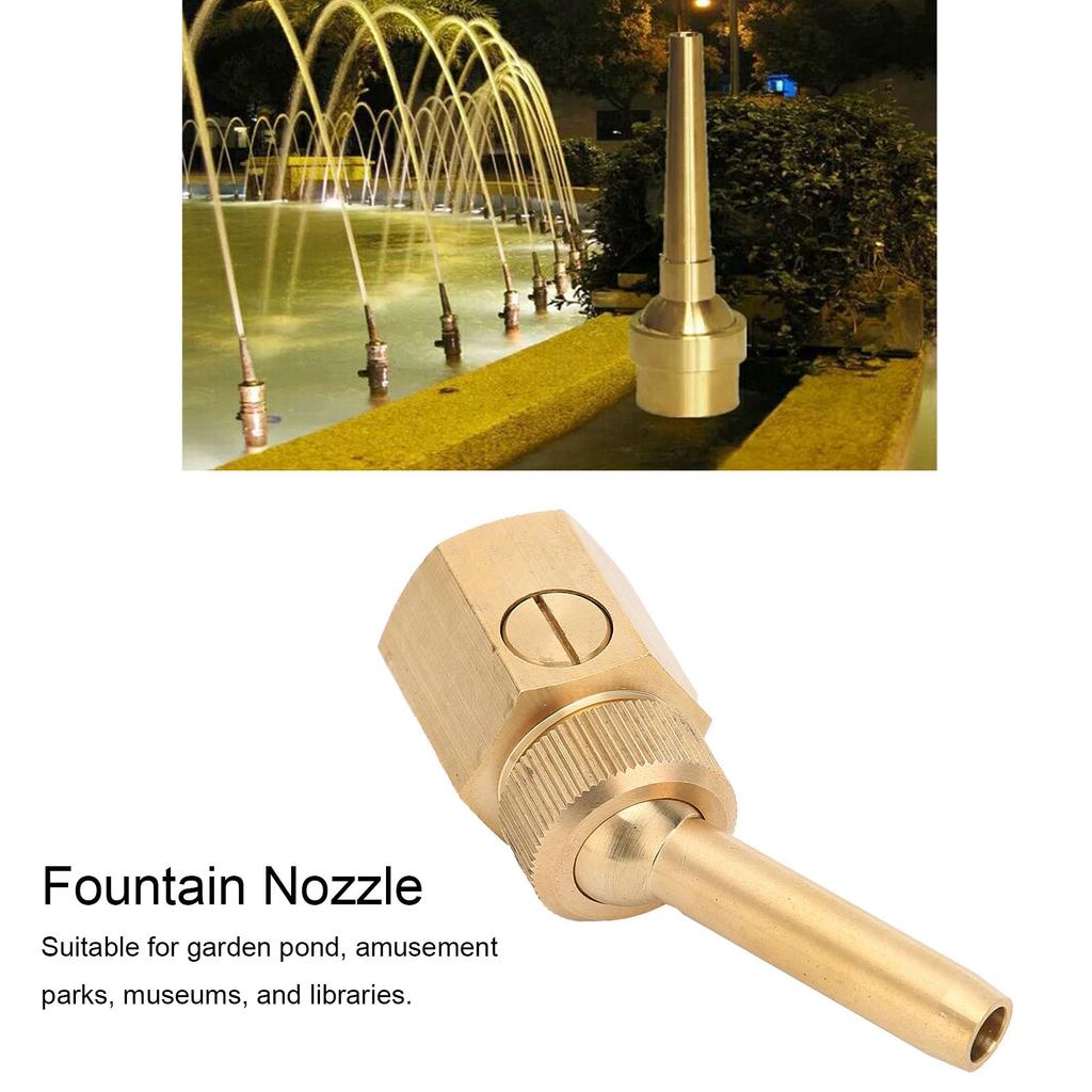 Female Thread Fountain Nozzle Brass Water Spray Head with Valve for Pond