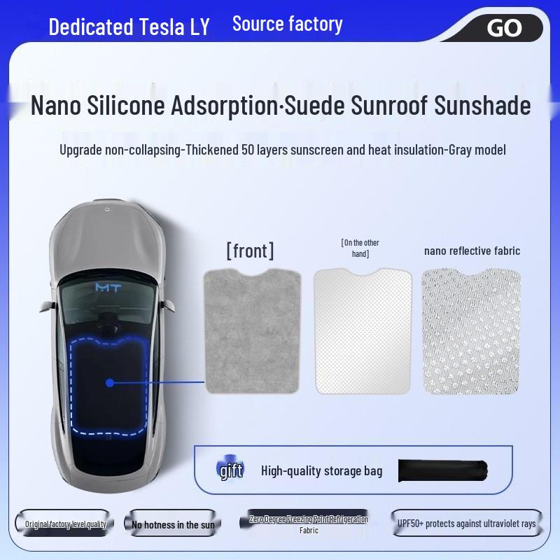 Tesla Sunroof Electrostatic Sunshade - Car Roof Heat Insulating Canopy