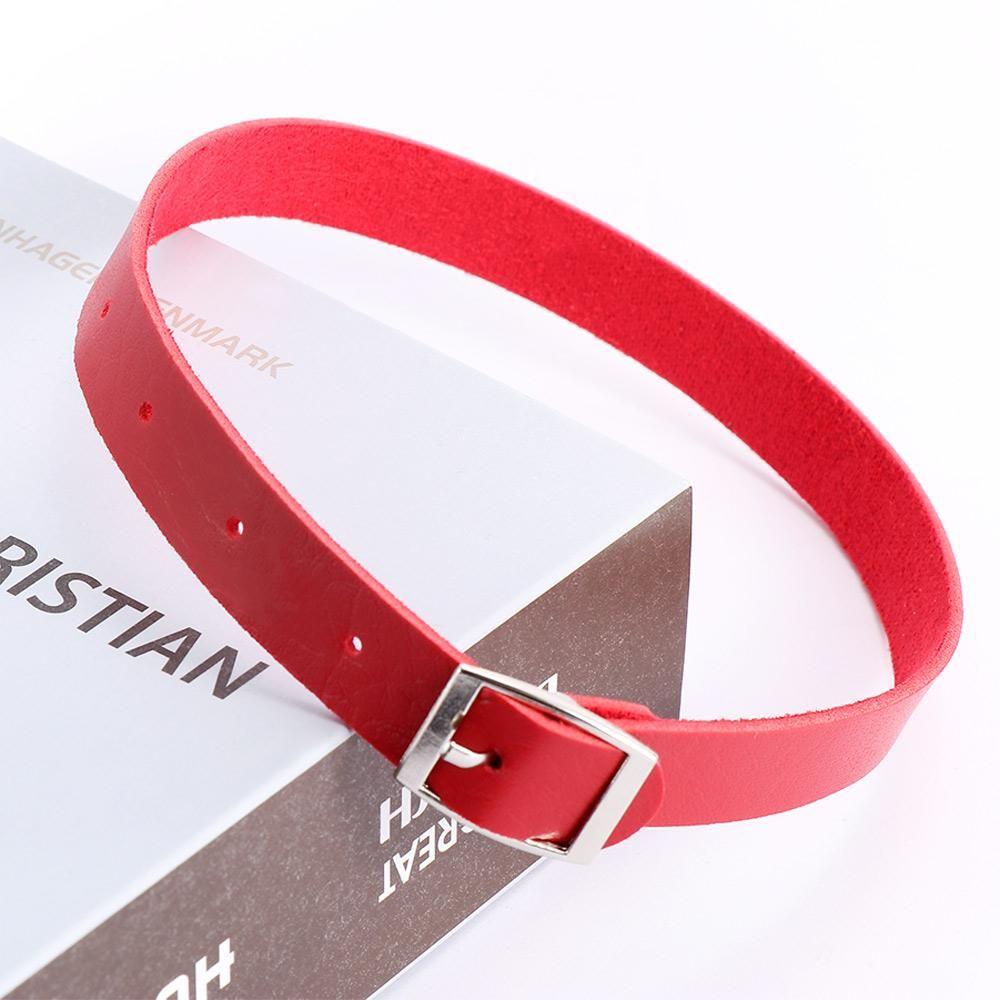 New Punk Gothic Leather Buckle Choker Collar Necklace Bracelet